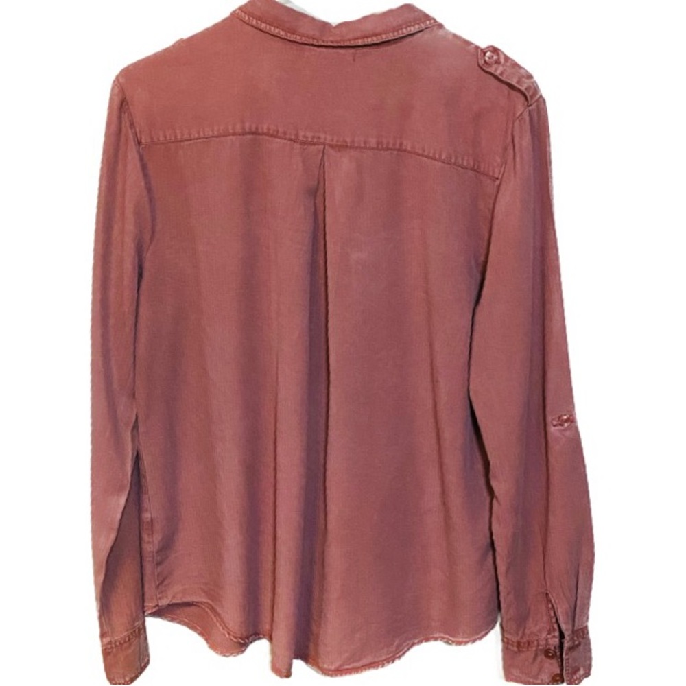 By Anthropologie ON THE ROAD L/S Button Front 100%Tencel Utility Shirt Size L - Picture 2 of 4